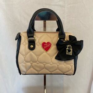 Cream& Black Betsey Johnson Mini Handbag